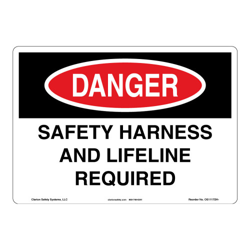Danger/Safety Harness Sign (OS1117DH-)