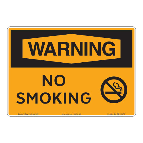 Warning/No Smoking Sign (OS1133WH-)