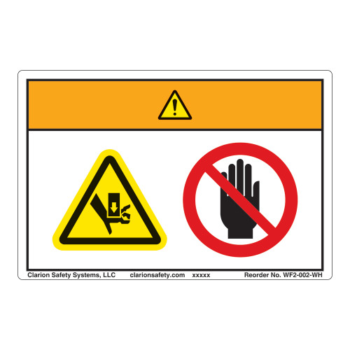 Warning/Crush Hazard Label (WF2-002-WH)
