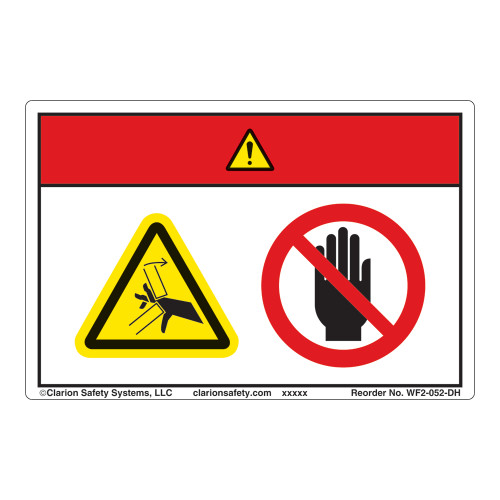 Danger/Crush Hazard Label (WF2-052-DH) Danger/Crush Hazard Label (WF2-052-DH)