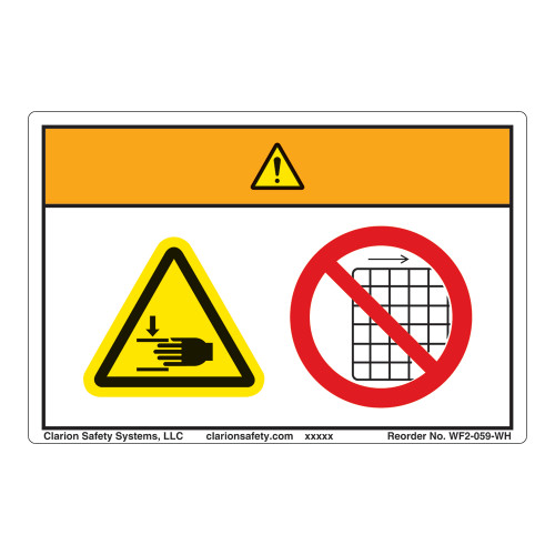 Warning/Crush Hazard Label (WF2-059-WH) Warning/Crush Hazard Label (WF2-059-WH)