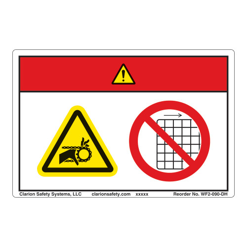 Danger/Entanglement Hazard Label (WF2-090-DH)