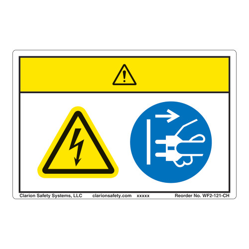 Caution/Hazardous Voltage Label (WF2-121-CH)