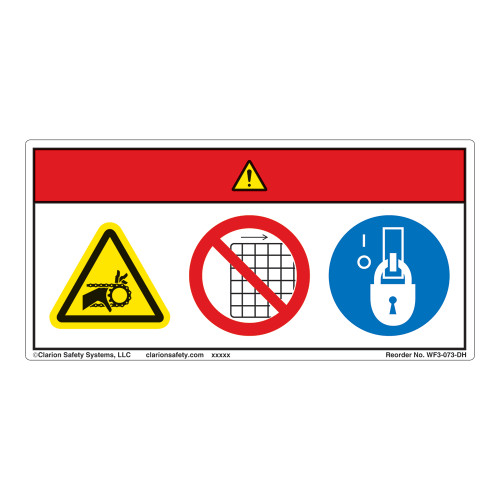 Danger/Entanglement Hazard Label (WF3-073-DH)