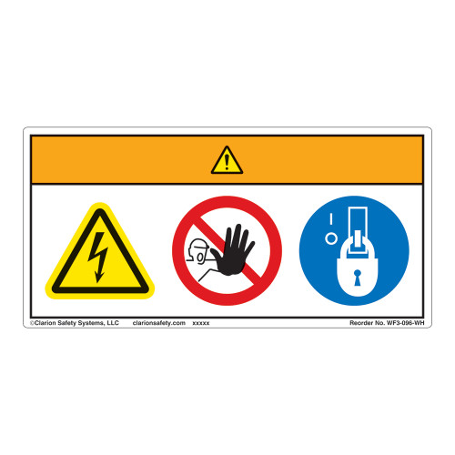 Warning/Hazardous Voltage Label (WF3-096-WH)