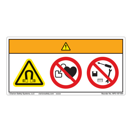 Warning/Magnetic Fields Label (WF3-107-WH)