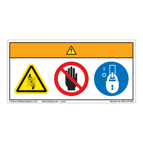 Warning/Rotating Blade Label (WF3-127-WH)