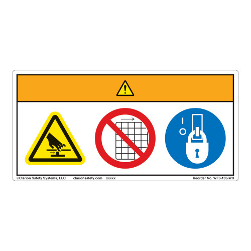Warning/Pinch Point Label (WF3-135-WH)