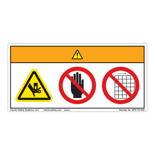 Warning/Crush Hazard Label (WF3-137-WH) Warning/Crush Hazard Label (WF3-137-WH)