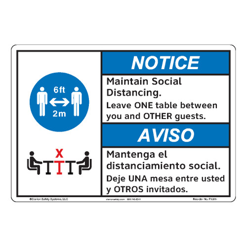 Notice/Maintain Social Distancing (F1381-)