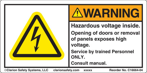 Warning/Hazardous Voltage Inside (C16664-04)