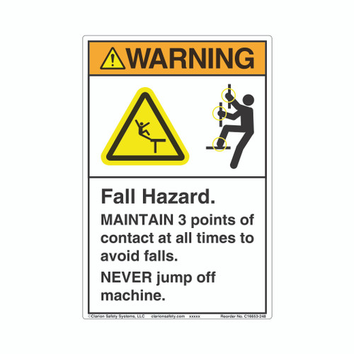 Warning/Fall Hazard – 3 Points of Contact (C16653-248) Warning/Fall Hazard – 3 Points of Contact (C16653-248)