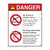 Danger/No Diving in Shallow Water Sign (WSS3213-19b-e) )