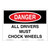 Danger/Drivers Check Wheels Sign (OS1109DH-)