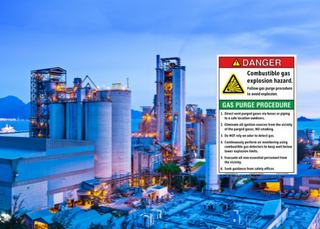 The ONLY combustible gas purging sign available