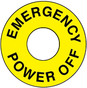 Custom Circular Emergency Power Off Label