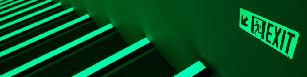 Example of Photoluminescent Egress Markings in a Stairwell