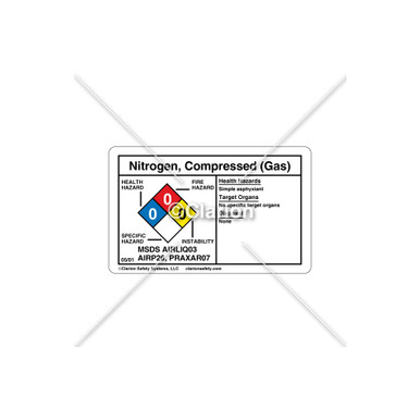 Nitrogen Compressed (Gas) (NFPA-8237-73HP-G7) label