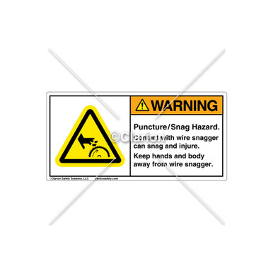 Warning/Puncture Snag Hazard (314541) label