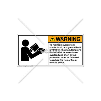 Warning/To Maintain Overcurrent (6126-520WHPK) label