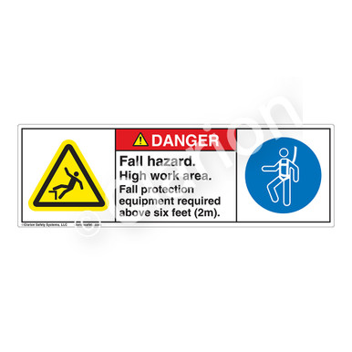 Fall Risk Code And Tag Danger/Fall Hazard (H5079/6144-179DH) Label