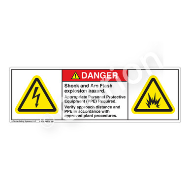 Danger/Shock And Arc Flash (H6010/6006-K07DH) Label