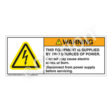 aone warning label （超希少モデル） Warning/This Equipment Is Supplied (H6010-574WH) Label