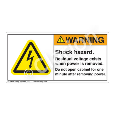 Warning/Shock Hazard (H6010-N92WH) Label