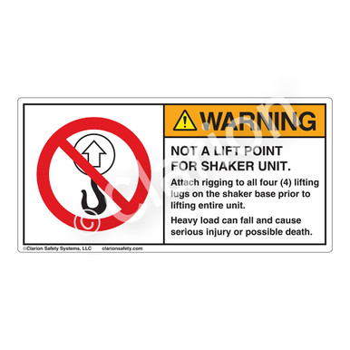 Warning/Not A Lift Point (H6070-K48WH) Label