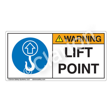 Warning/Lift Point (H6071-296WH) Label