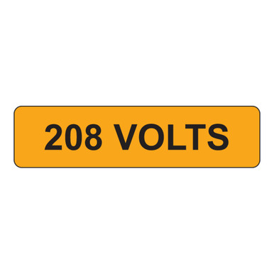 High Voltage and Fuse Labels - 208 Volts Label (V208-)