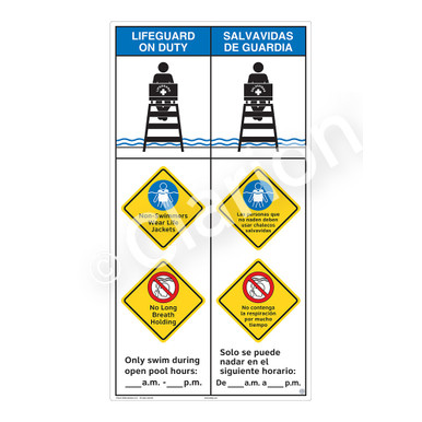 Lifeguard on Duty/Non-Swimmers Jackets (WSS2368-45b-esm) Sign