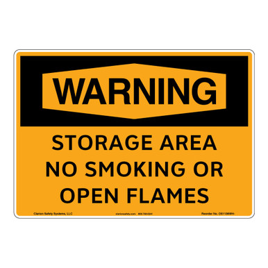 Warning/Storage Area Sign (OS1136WH-) Sign