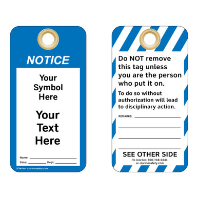 Custom Notice Tag | Symbol and Text | Clarion Safety Systems