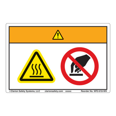 Warning/Burn Hazard Label (WF2-018-WH) | Clarion Safety Systems