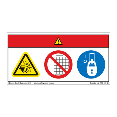 Fan Rotation Warning Sign Danger/Rotating Fan Blade Label (WF3-065-DH) | Clarion Safety Systems