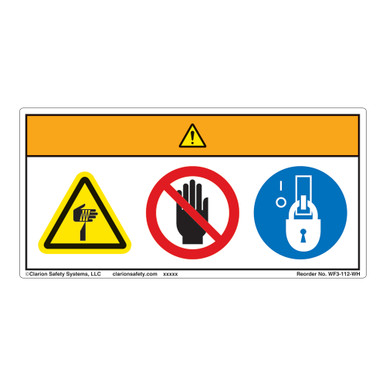 Cut Potential Warning Sign Warning/Cut Hazard Label (WF3-112-WH) | Clarion Safety Systems