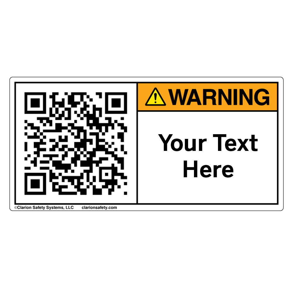 Custom QR Code Label - Warning