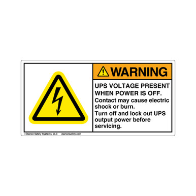 Warning/UPS Voltage Present Label (H6010-MUWH)