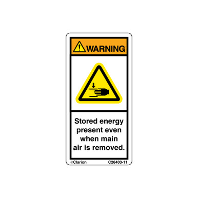 Warning/Stored Energy Present (C26403-11) Labels