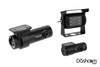 BlackVue DR750X-3CH-TRUCK-PLUS Triple Lens Dash Cam w/ Waterproof Exterior Rear Camera | Front View Of Cameras Angled Left