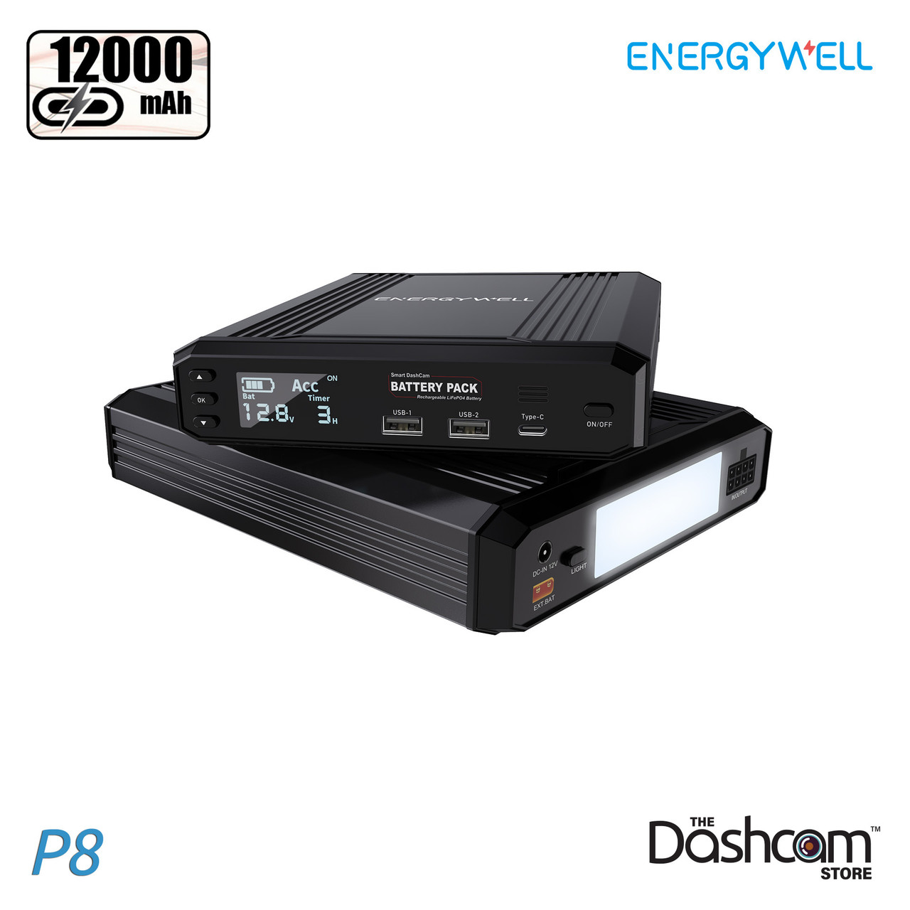 Shop Energywell P8 12,000mAh Battery Pack |The Dashcam Store
