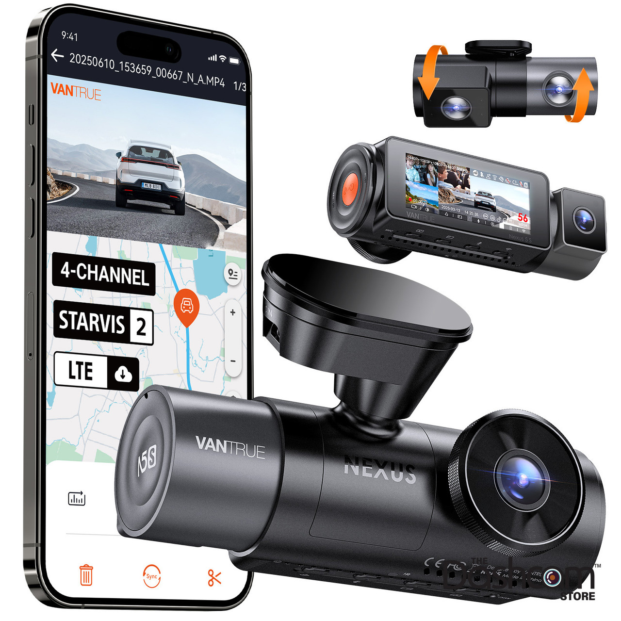 【ほぼ未使用】VANTRUE Nexus 5S Shop Vantrue Nexus 5S (N5S) 4-Channel Cloud Capable Smart Dash Cam