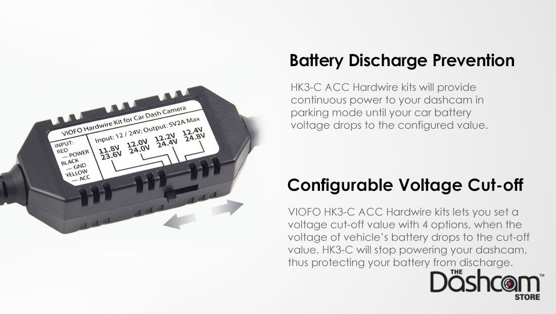 VIOFO HK3-C Hardwire | A139 USB-C Direct-Wire Parking Mode