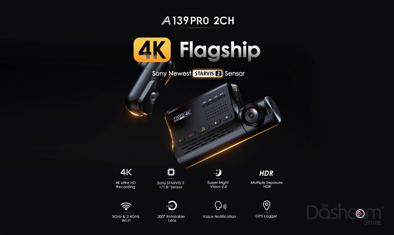 Shop VIOFO A139 PRO 2CH 4K Dual Lens Dash Cam, w/ GPS & WiFi