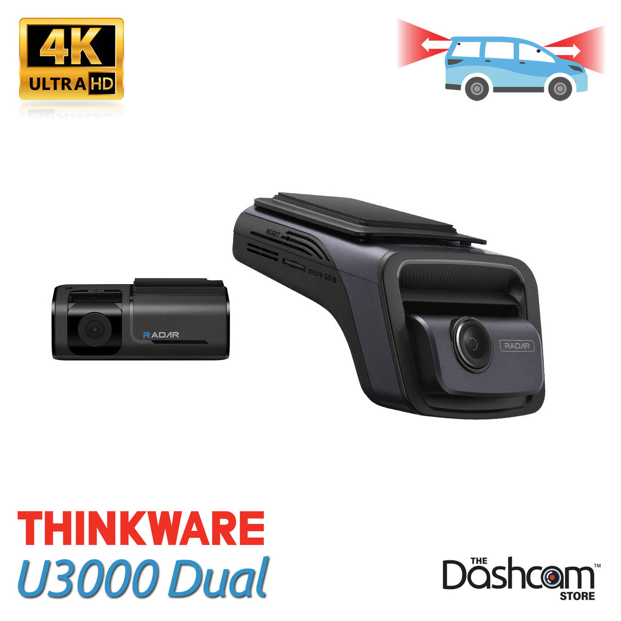 Thinkware Dash Cam U3000 4K UHD ドラレコ　前後 Shop Thinkware U3000 4K Front+Rear Dash Cam w/Parking Radar