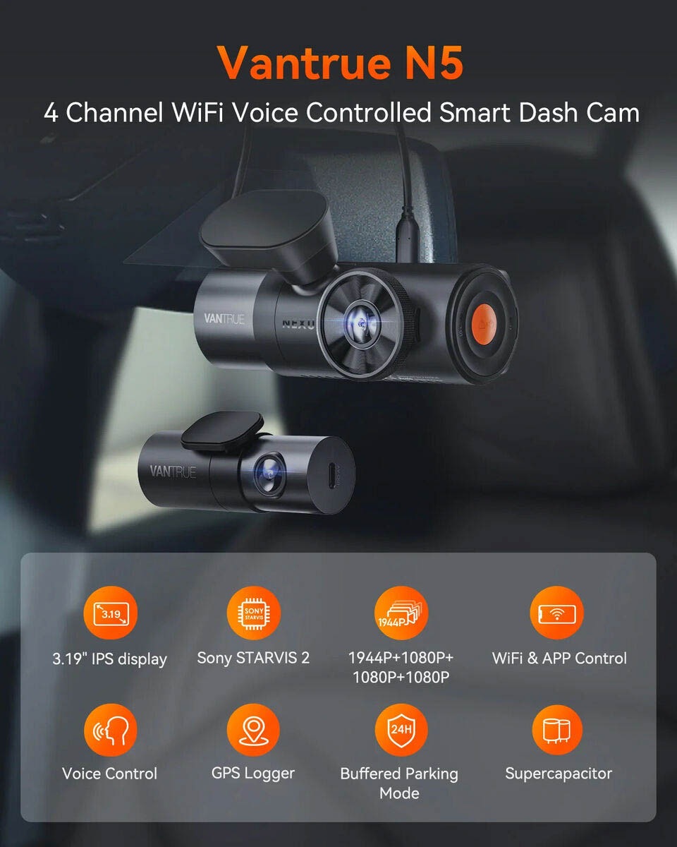 Vantrue Nexus 5 (N5) 4-CH Quadruple-Lens Dash Cam For Sale