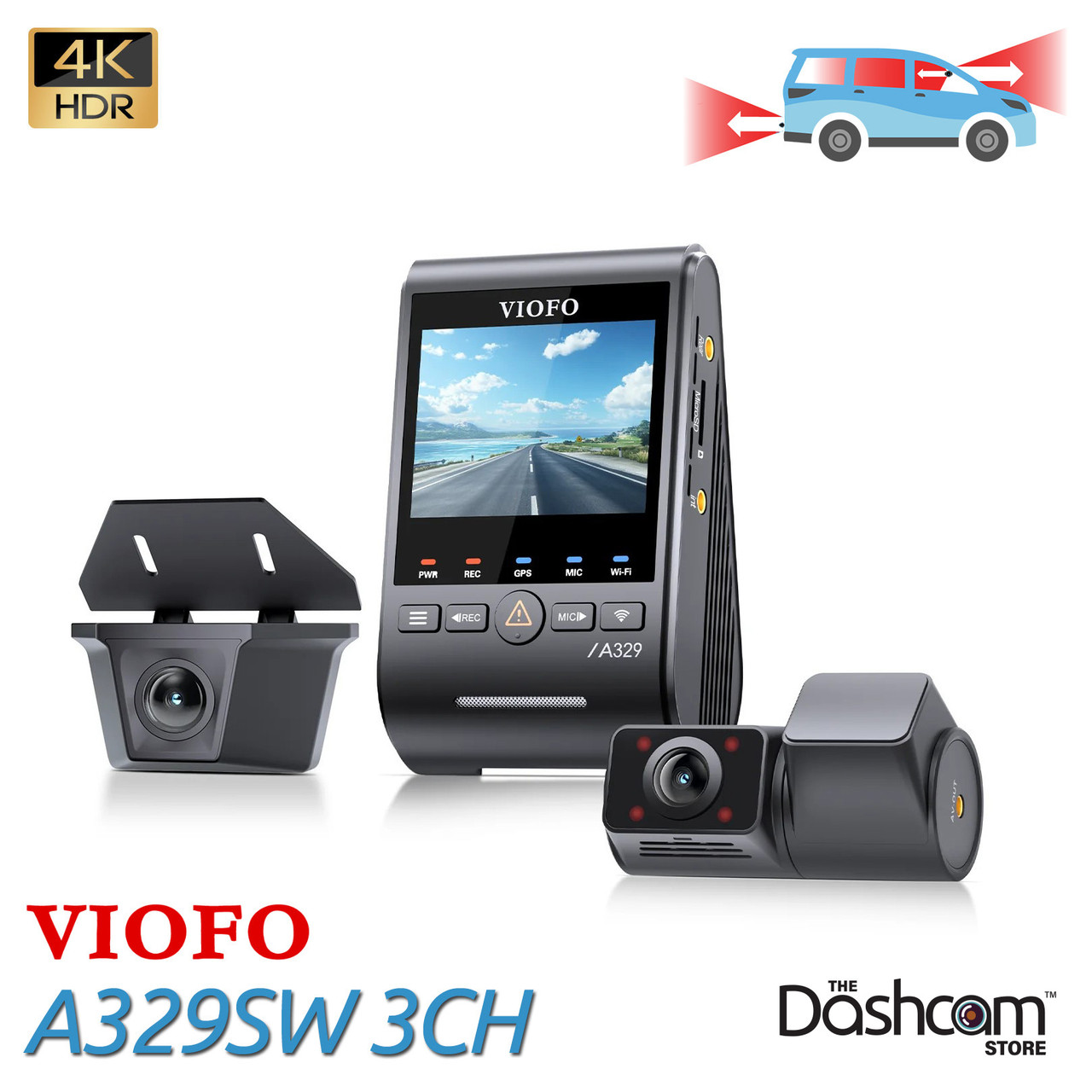 Shop VIOFO A329SW-3CH 4K+2K+2k Waterproof Truck Dash Cam