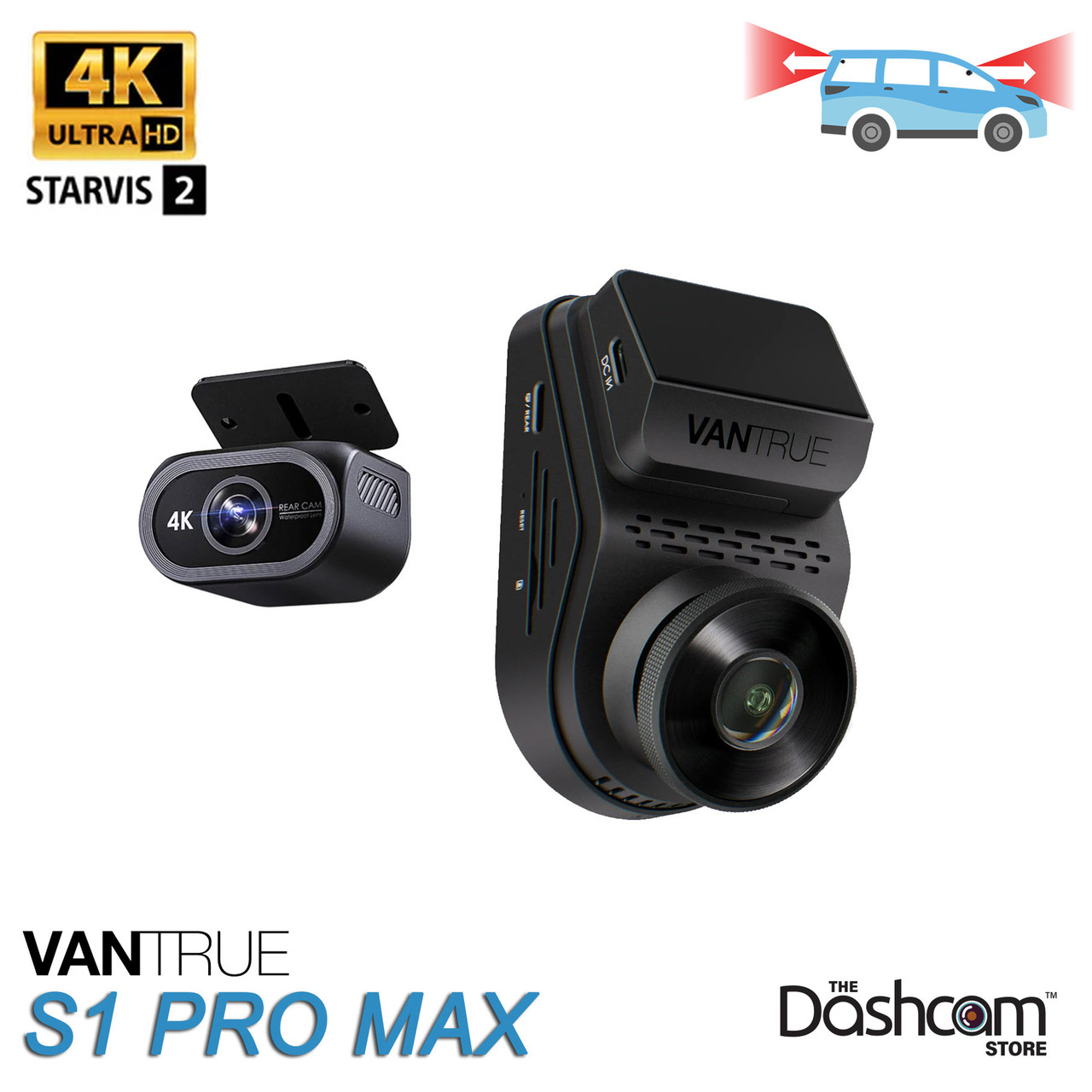Shop Vantrue Sonnet 1 Pro Max (S1 Pro) AI-Powered Dual 4K Dashcam