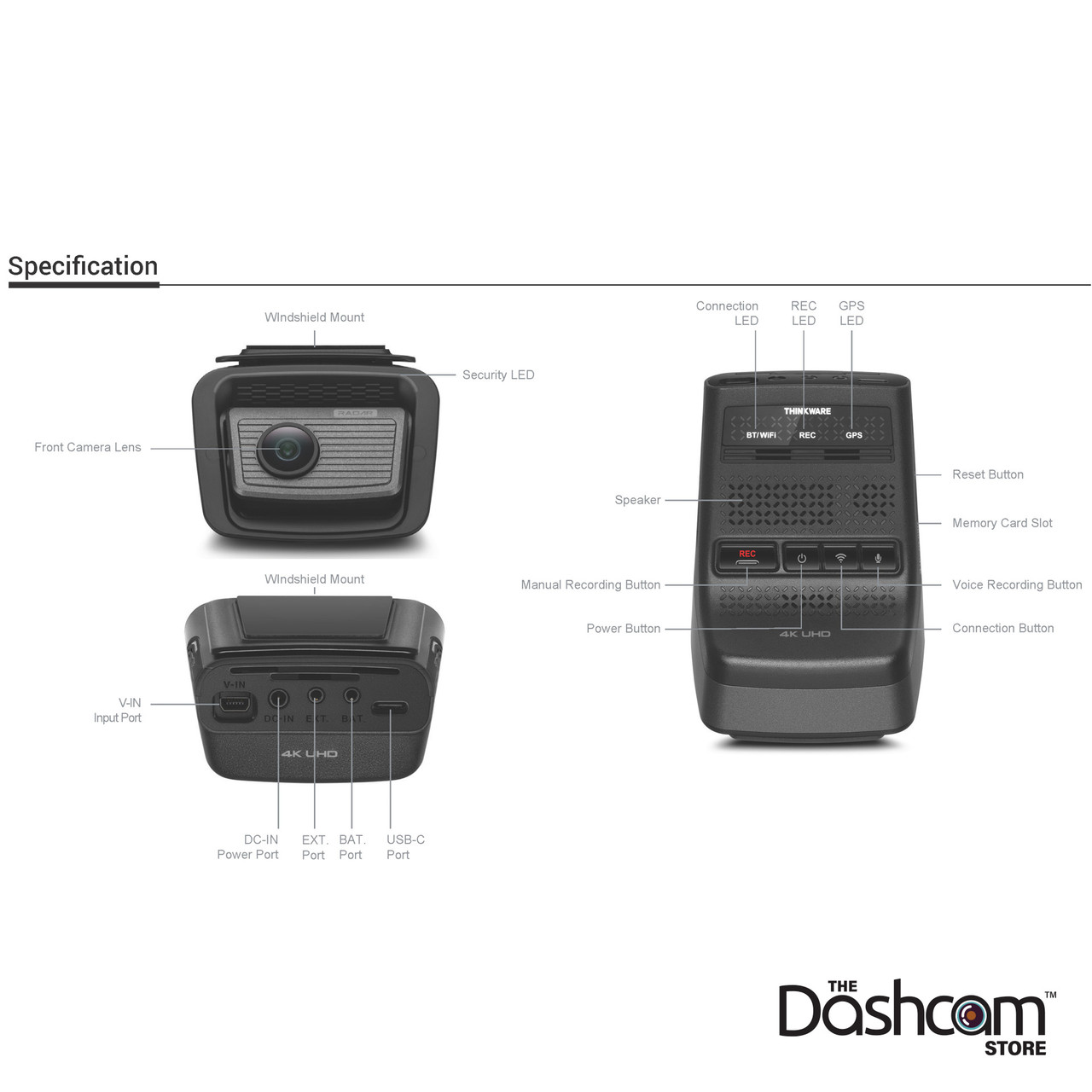 Shop Thinkware U3000 PRO: 4K/2K Front/Rear, w/ Parking Radar